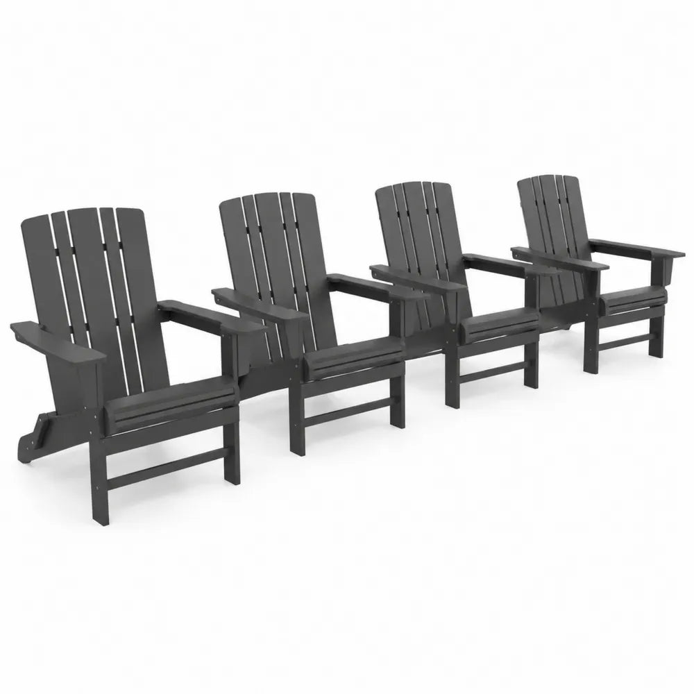 Ensemble de 4 chaises Adirondack en plastique recyclé noir