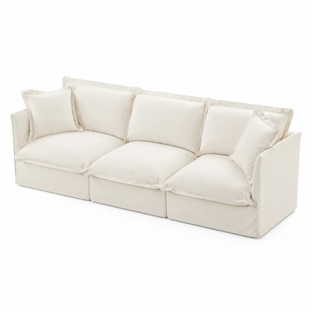Canapé 3 places en tissu Beige
