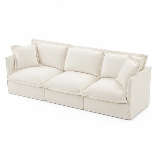 Canapé 3 places en tissu Beige