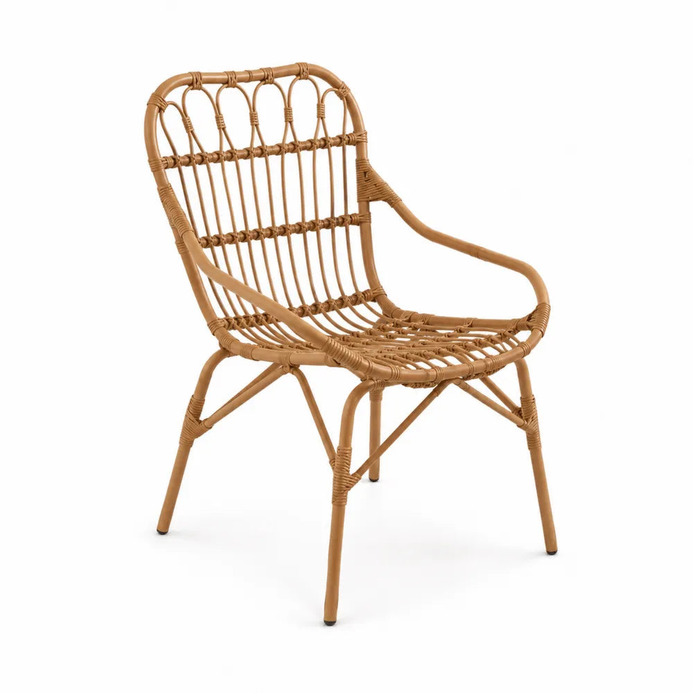 Chaise en Rotin Synthétique Marron