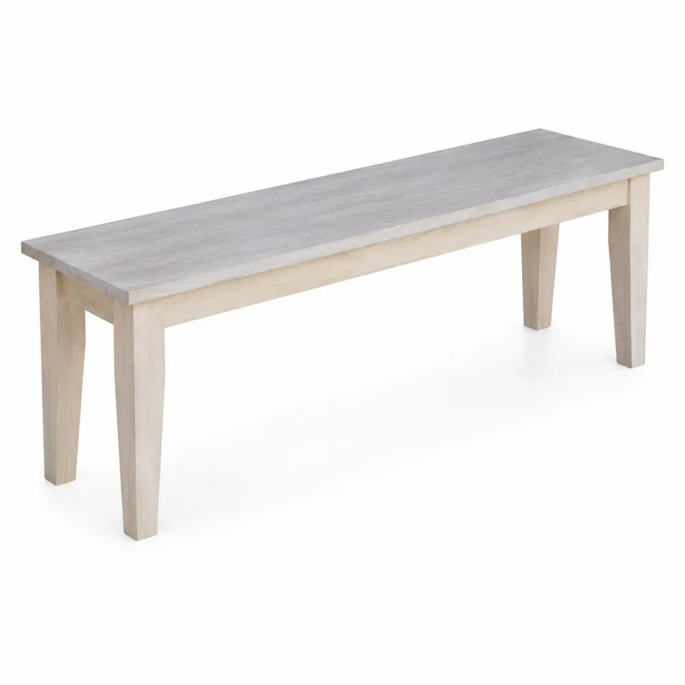 Banc en bois massif Blanc et Gris 120x35x45 cm