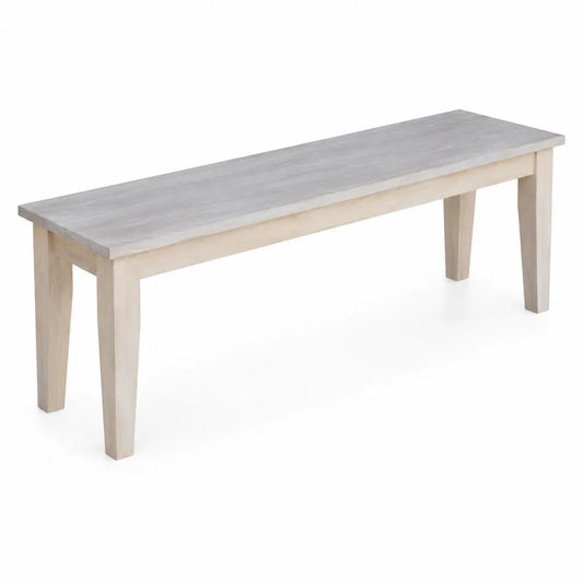 Banc en bois massif Blanc et Gris 120x35x45 cm