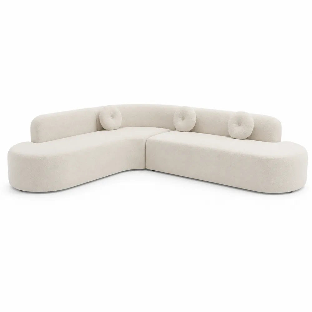 Canapé d'angle en tissu beige 305 cm