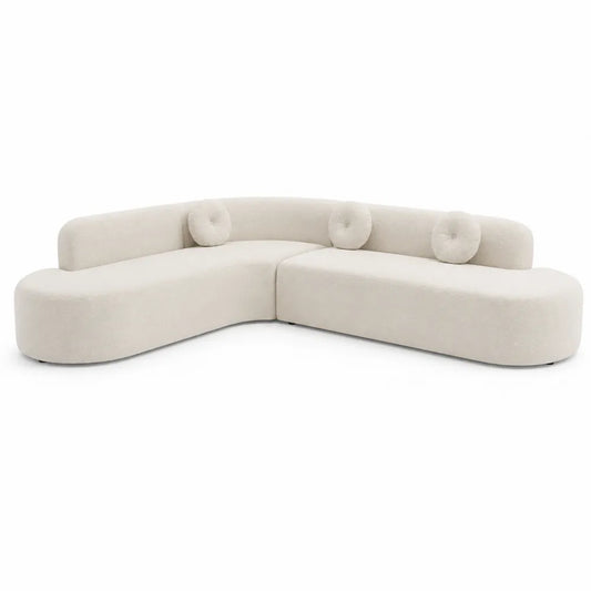Canapé d'angle en tissu beige 305 cm